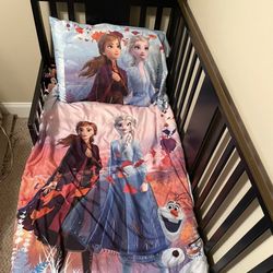 Pretty Dark cherry wood convertible sleigh bed baby crib toddler bed