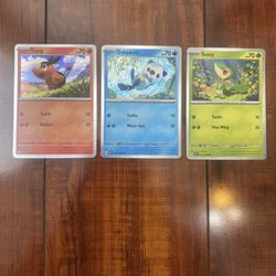 Pokemon 2025 Black & White Promo Holo Lot of 3! Tepig, Snivy, Oshawott NM/M