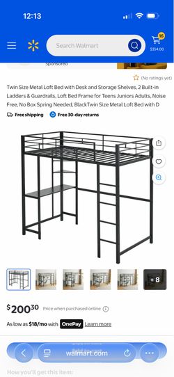 Twin loft bed with desk new in box