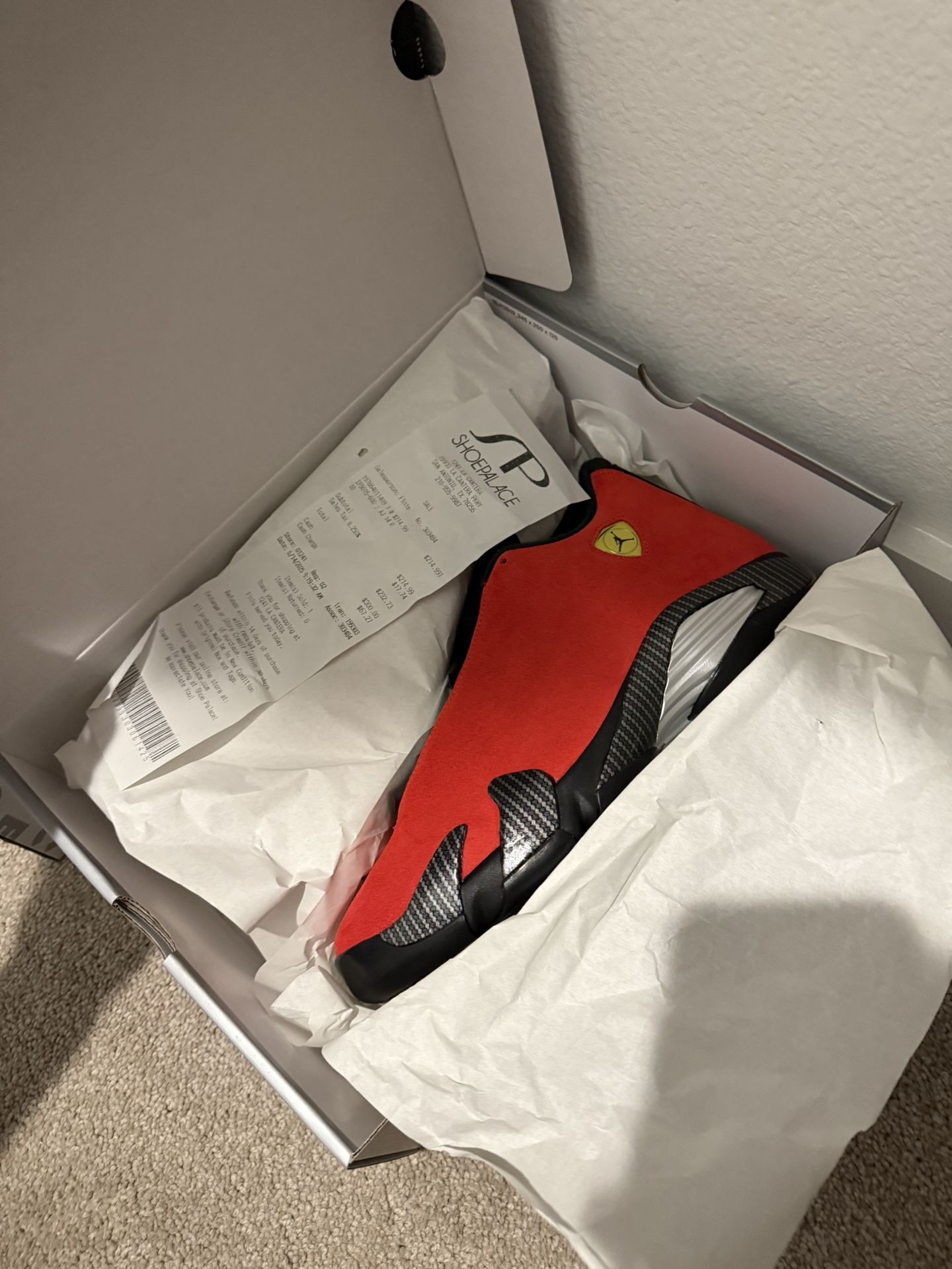 Men’s Jordan Retro 14 Ferrari Size 10 DS With Receipt