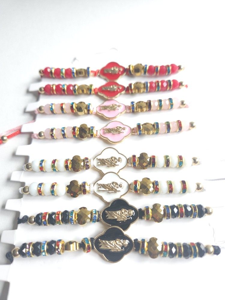 San Judas Colorful Beaded Adjustable Bracelets Set