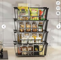 4-Piece Stackable Wire Basket Set