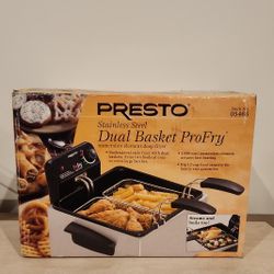 Presto Stainless Steel Dual Basket Profry Immersion Element Deep Fryer