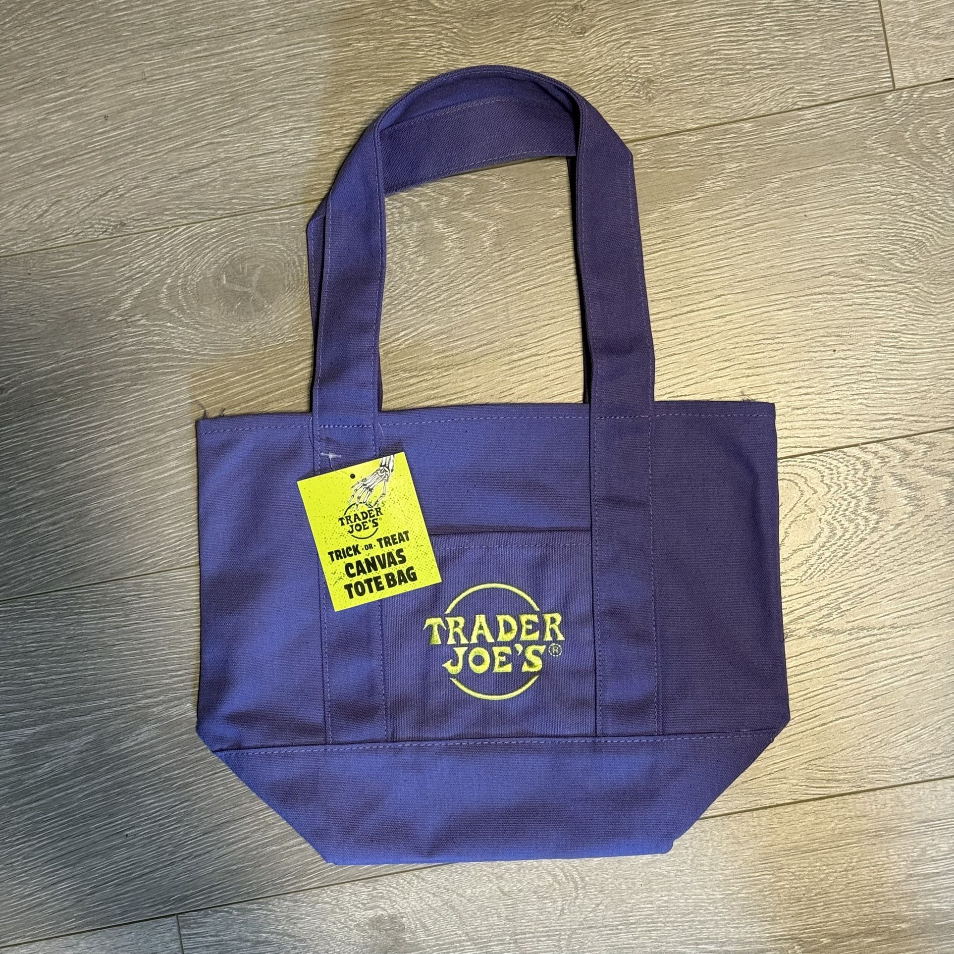 Purple Trader Joe’s Mini Halloween Trick Or Treat Canvas Tote Bag  Tags 