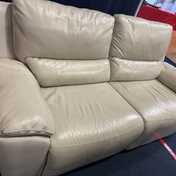 Leather Loveseat Two Seats Sofa