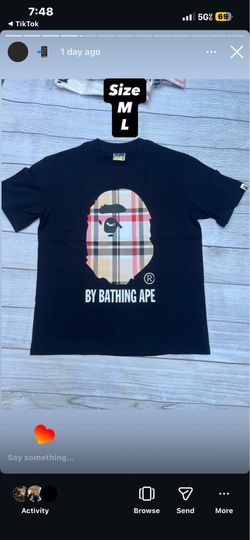 Black Burberry bape shirt