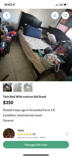 Twin Bed With Matress And Chest