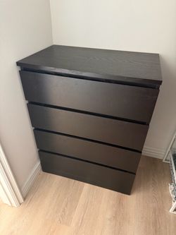 IKEA Malm 4-Drawer Dresser Black-Brown