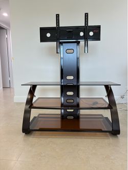 Minimalist 3-Tier Media Shelf / TV Stand (Removable Bracket Included)