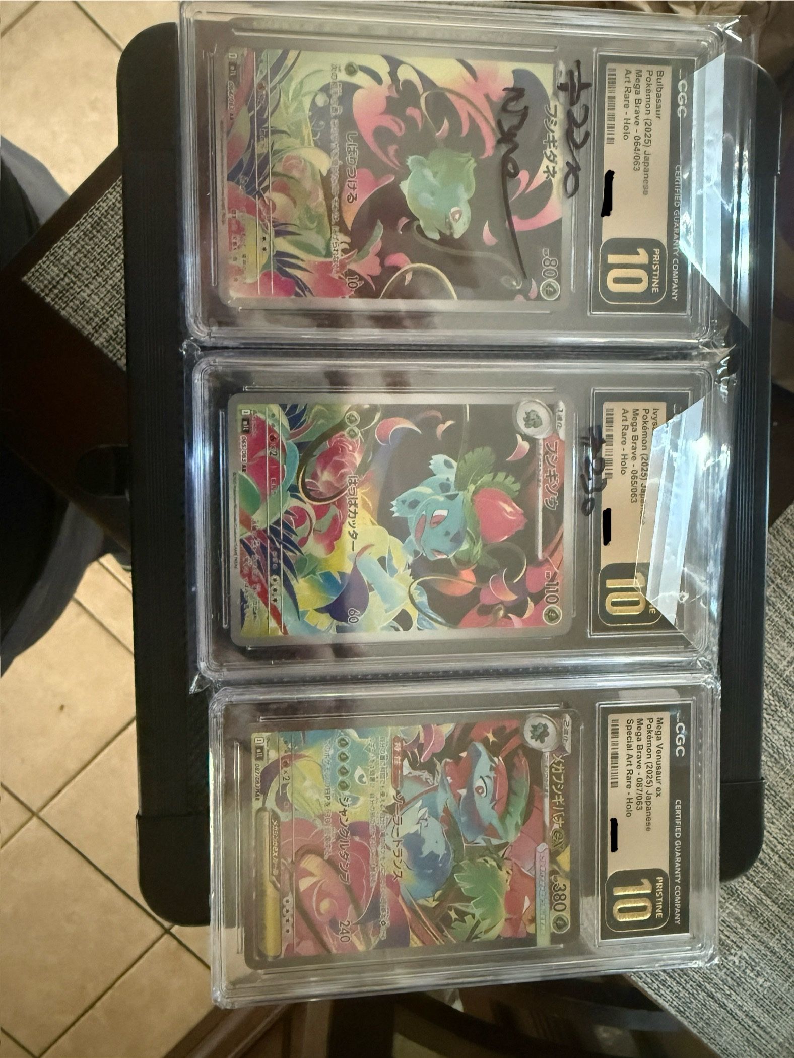 Pokemon Japanese Mega Venusaur Bulbasaur Ivysaur SR AR 3 Card set Mega Brave NM