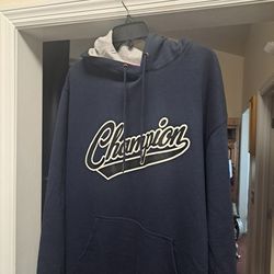 Mens Champion hoodie blue size XL