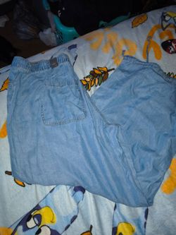 Light Wash Denim Jogger Pants
