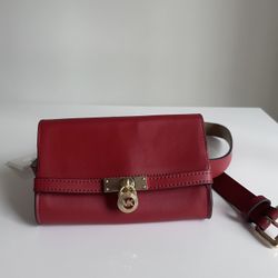 BRAND NEW MICHAEL KORS BLACK  OR RED LEATHER BELT BAG L/XL NWT
