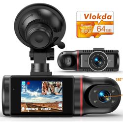 Dual Dash Cam Front and Inside, FHD Dashcams for Cars Free 64GB Card Dash Camera for Cars, 1080P Front Dash Cam+1080P Inside Dashcam for Car Dash Came