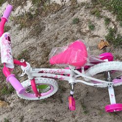 Huffy Seastar 12" Kids Bike Pink Training Wheels