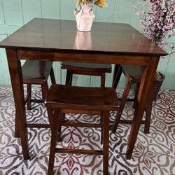 Small Wood Table With Chairs (Stools) $160 