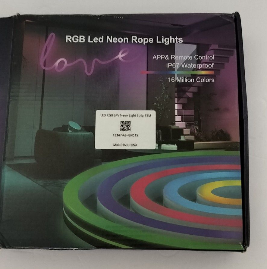 RGB LED Neon Rope Light/ apps & remote control/ water proof/ new open box/ see discription ππ