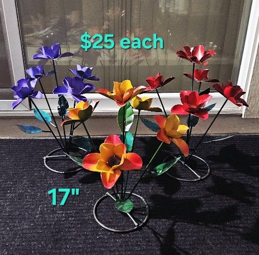 Metal Flowers Yard Decor, Prices On Photos
