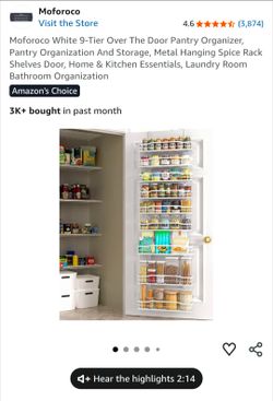 Over The Door Pantry Organizer Like New