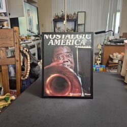 Nostalgic America Magazine Framed Print Featuring Jazz Music Great Louis Armstrong 11" X 8.5" In Aluminum