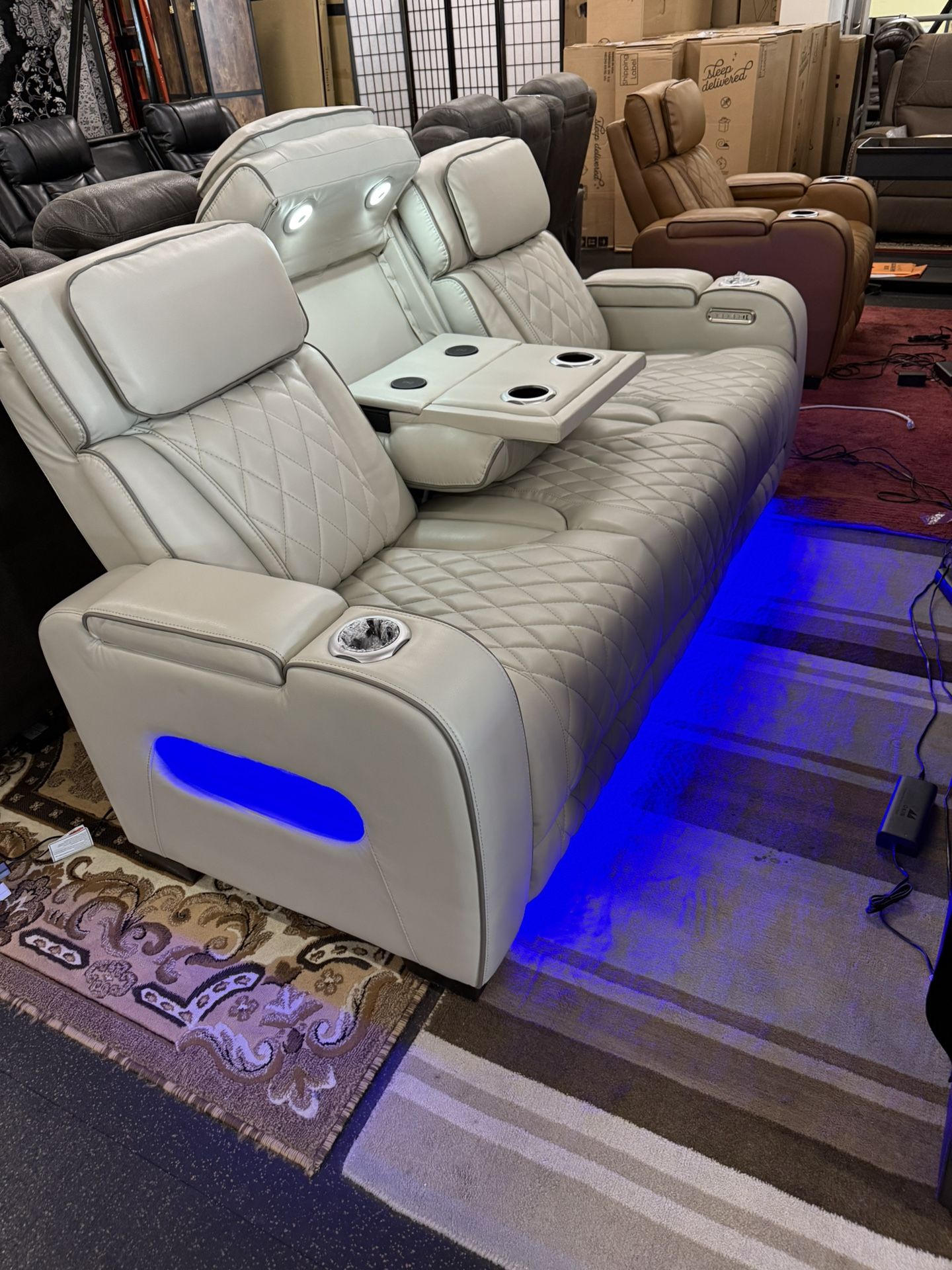 Power Reclining Sofa & Power Reclining Love Seat On Sale
