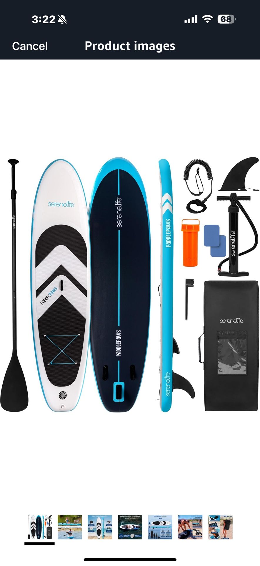 SereneLife 11’6” Inflatable SUP - Pet-Friendly Stand-Up Paddleboard for Adults and Pet Ride Alongs - 35” Wide Stable Design with Non-Slip EVA Deck Pad