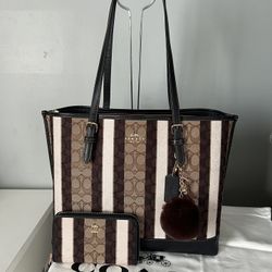 Coach Mollie Tote Bag And Matching Wallet 