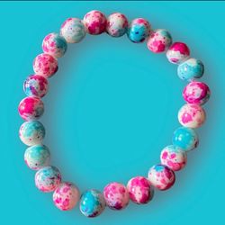 Cotton Candy Handmade Bracelet💙🩷🤍
