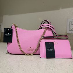Kate Spade New York Saffiano Leather Shoulder & Wristlet