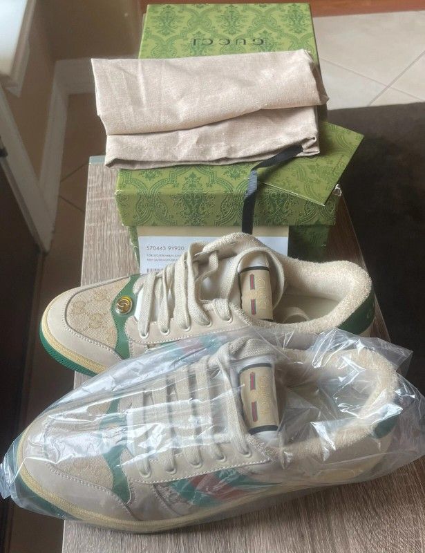 Gucci Screener Sneakers - Size 8 (US) New