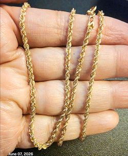 ♥️18k Classic Gold Rope Chain Necklace