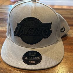 Gray/Black Lakers Hat Adjustable Fit