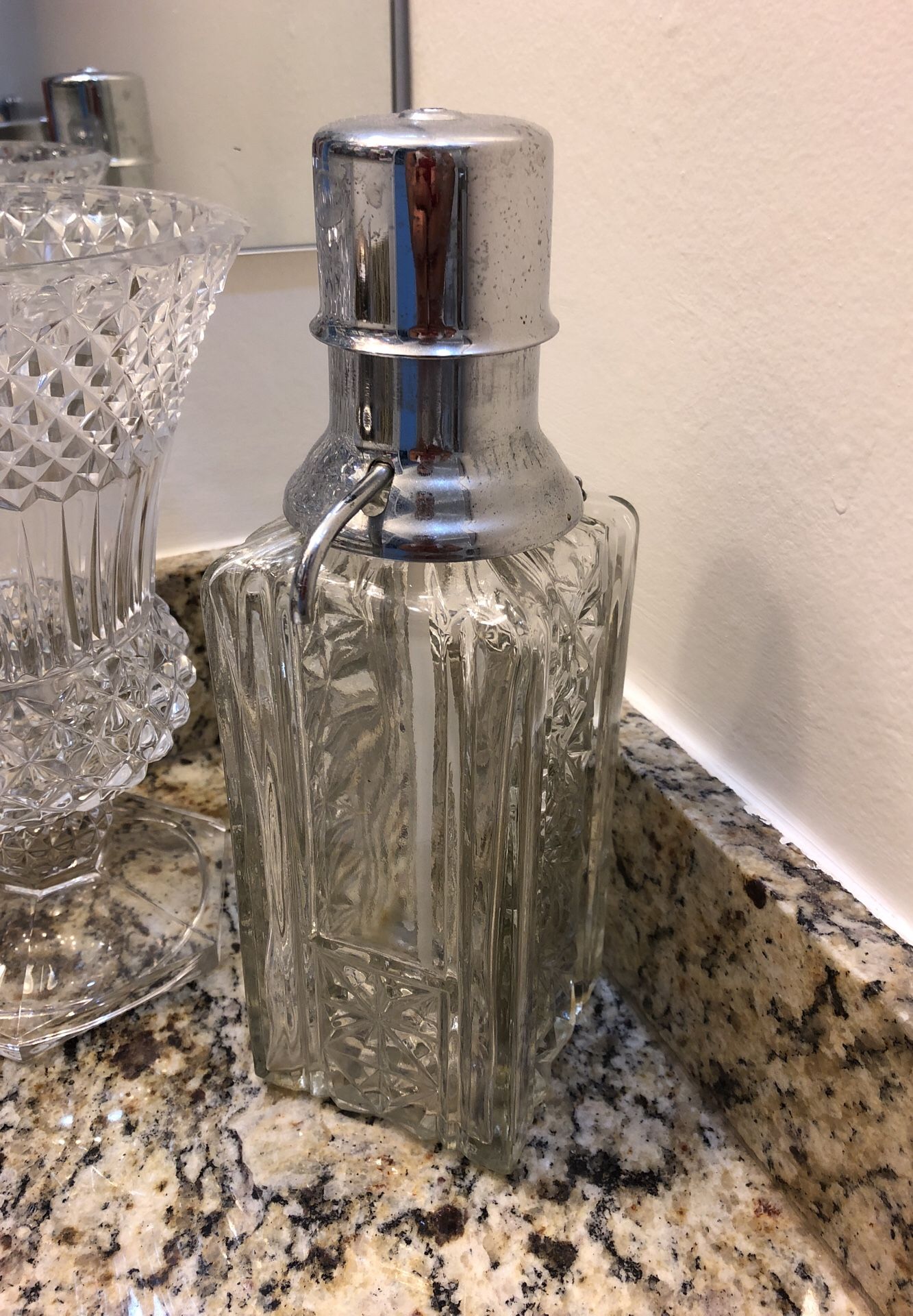 Crystal Bourbon Decanter with Pump Spout