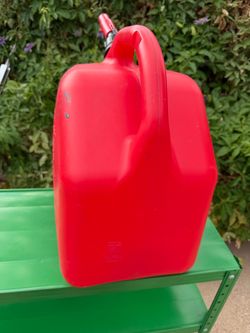 Red Plastic Gas Can with Spout
