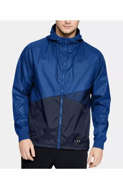 Under Armour Men's Royal Blue UA Unstoppable Windbreaker Hooded Full Zip Jacket Size XXL New with tags