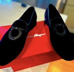 Ferragamo Men's Libero Gancio Suede Loafers Sz10
