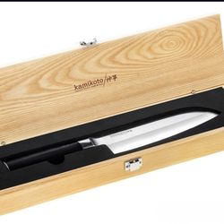 Kamikoto Santoku Knife w/ Ash Wood Box MSRP $192.00