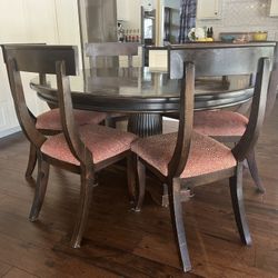 60” Round Dining Table And Chairs