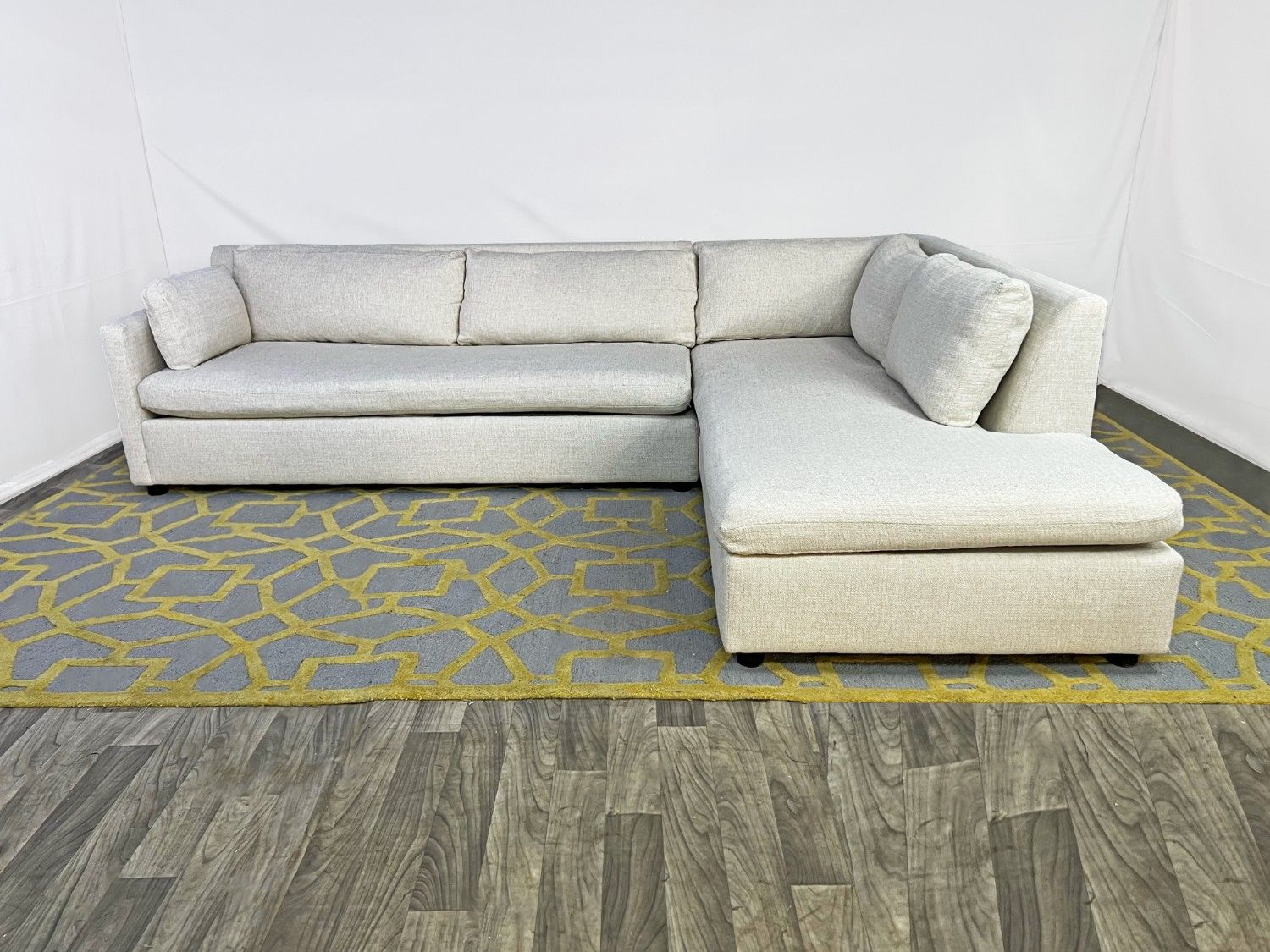 ( Delivery Available ) West Elm Large Cream White Sectional Couch