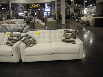 Southern Motion Nora Snow Full Sleeper Track Arm Loveseat - White | Sofa Bed | Pull-Out Couch