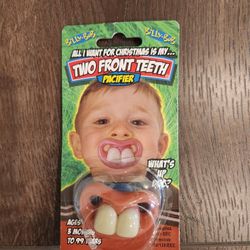 New Billy-Bob novelty pacifier, comical design with large front teeth, ages 3 mon to 99 years