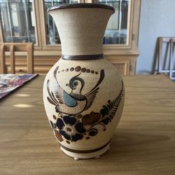 Vintage 11” Tonala Mexican Pottery Vase