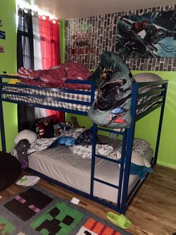 Blue bunk beds $580 full-size from Raymor and flamigan