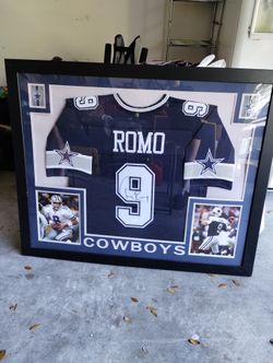 Framed Signed Romo Jersey