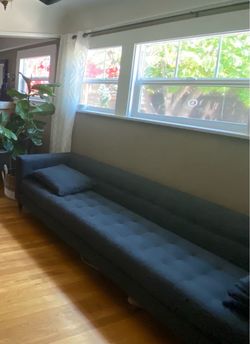 Crate & Barrel charcoal couch