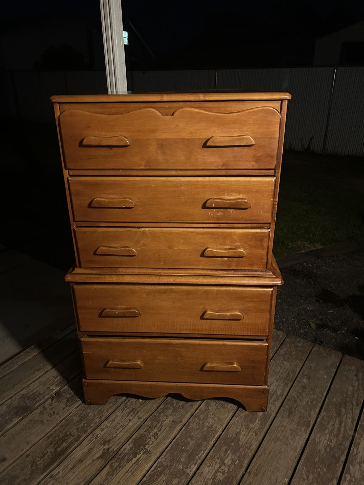 Mid Century Solid Wood Dresser