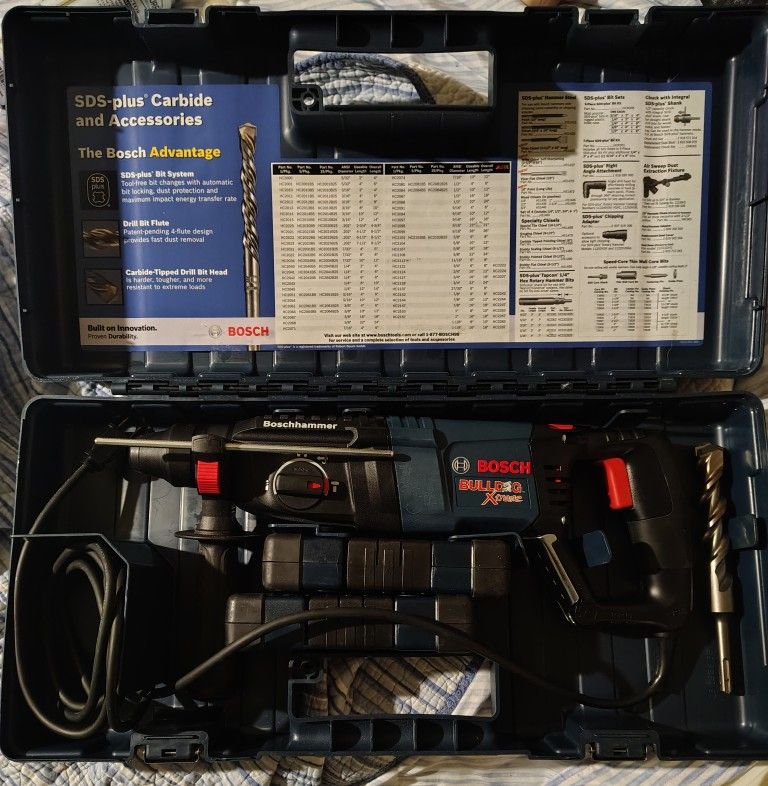 Bosch
Bulldog Xtreme 8 Amp 1 in. Corded Variable Speed SDS-Plus Concrete/Masonry Rotary Hammer Drill with Carrying Case