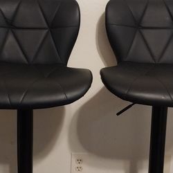 2 Bar Stool Back Adjustable Height 