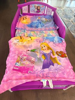 Disney princess toddler bed, mattress and bedding set