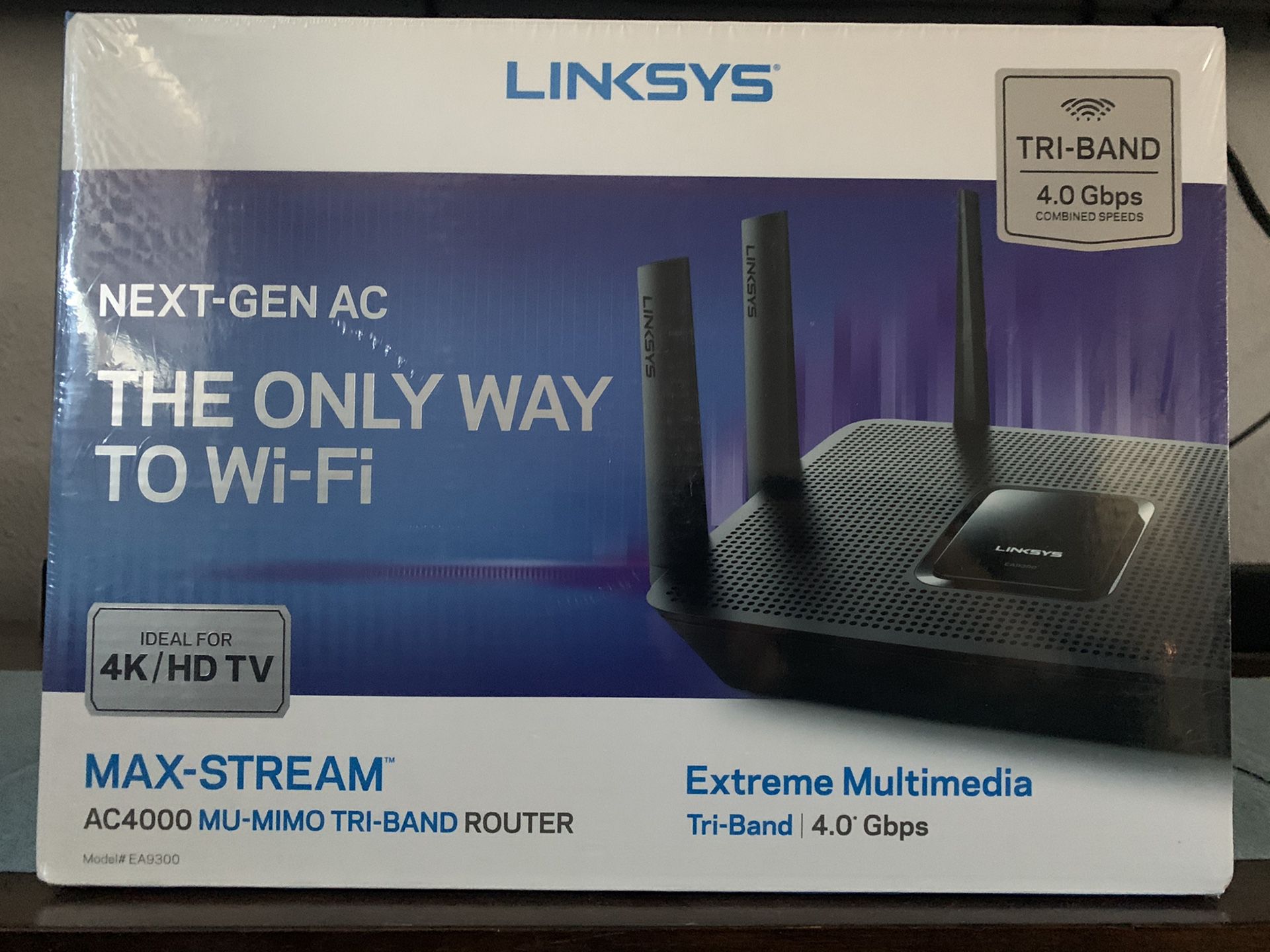 Linksys Max-Stream AC4000 Tri-Band WiFi Router (EA9300)